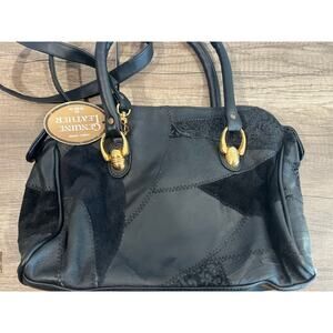 Vintage Sears Black Patchwork Leather Handbag – NWT